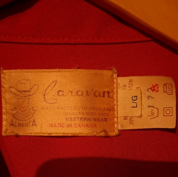 Vintage Men's red Western long sleeve shirt. - Picture 6 of 8